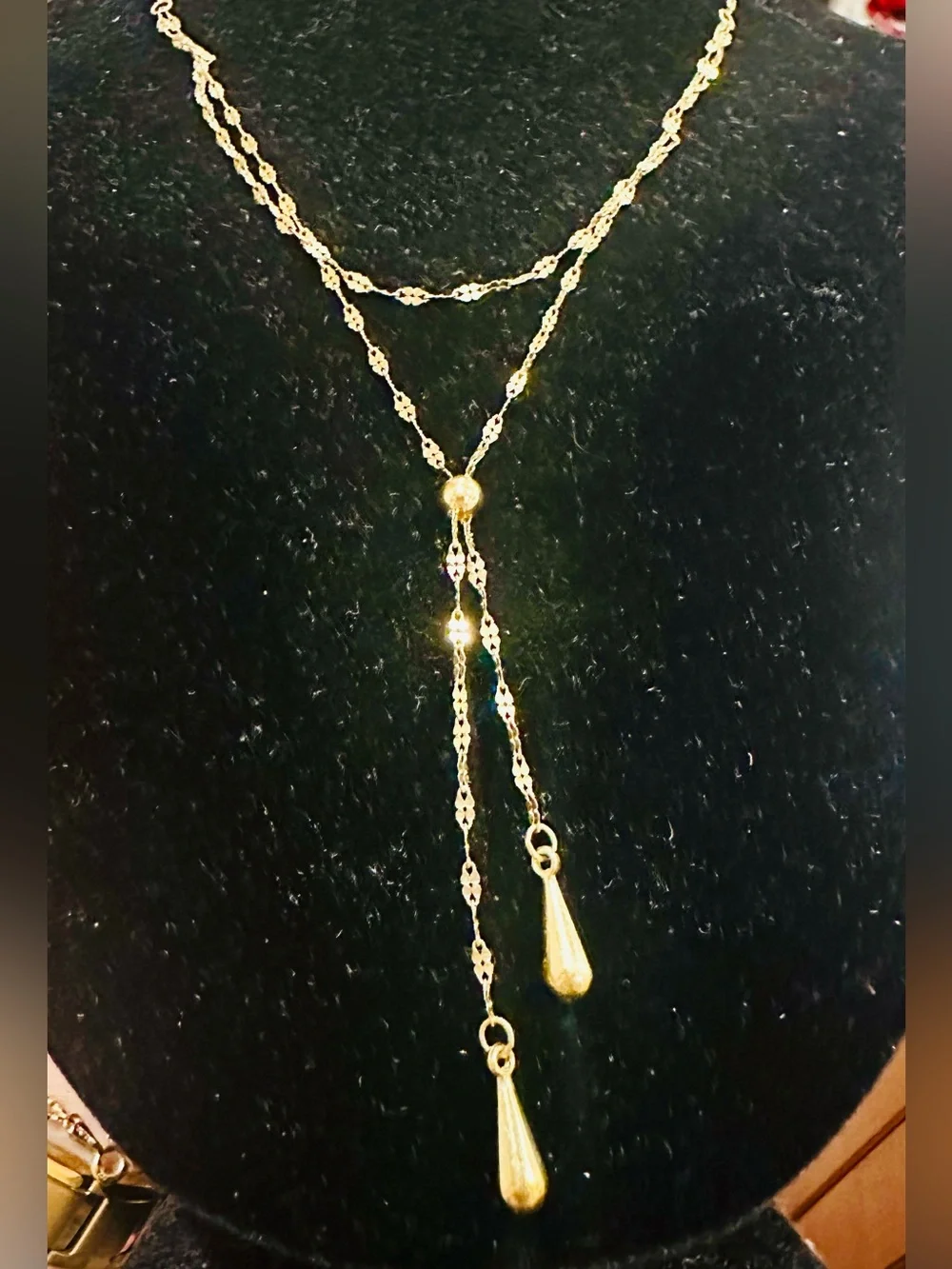 New 14K Solid Gold Necklace diamond cut thick solid 14K gold chain LONG laniard